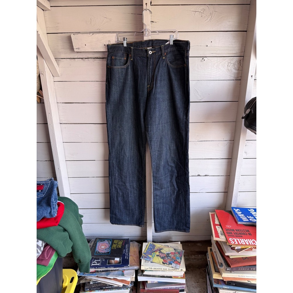 Lucky Brand 181 Relaxed Straight Jeans Mens 36x34 Dark Wash Denim Long Inseam